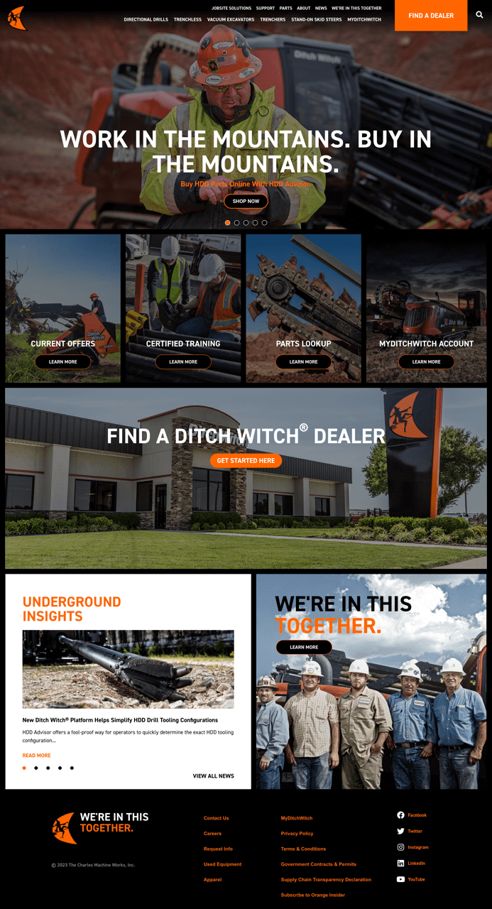 Ditchwitch.com web development by Sydni Brown / Sydable